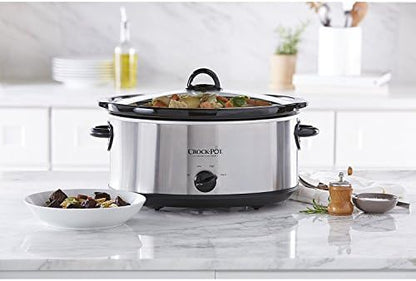 Crock-Pot 7 Quart Oval Manual Slow Cooker – Stainless Steel | PR6T