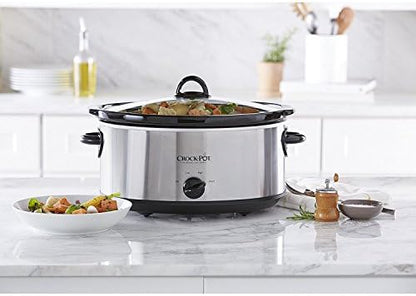 Crock-Pot 7 Quart Oval Manual Slow Cooker – Stainless Steel | PR6T