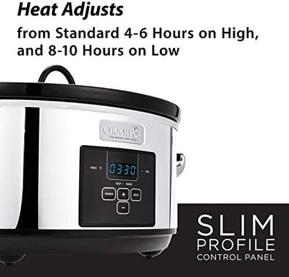 Crock-Pot 7 Quart Programmable Slow Cooker – Polished Platinum | Q8D7