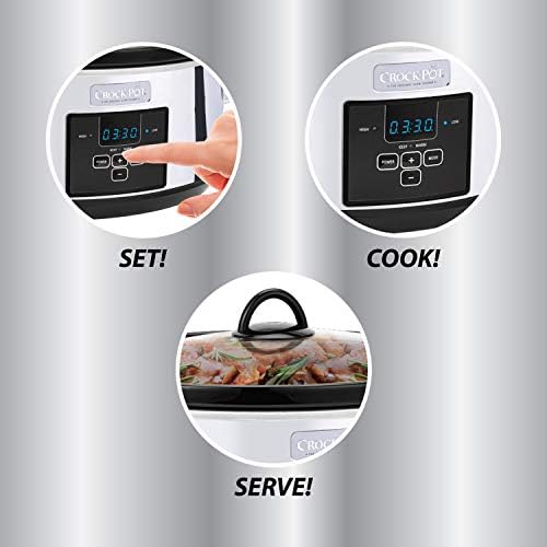 Crock-Pot 7 Quart Programmable Slow Cooker – Polished Platinum | Q8D7