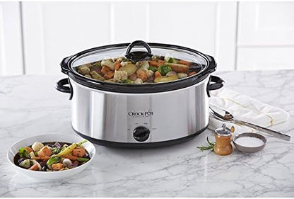 Crock-Pot 7 Quart Oval Manual Slow Cooker – Stainless Steel | PR6T