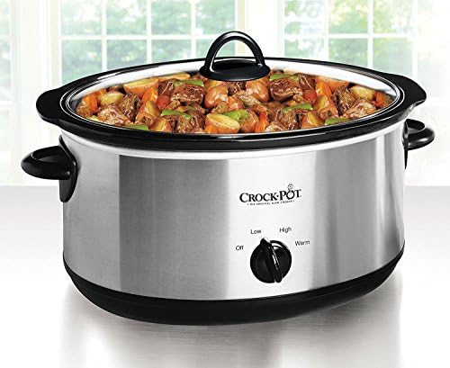 Crock-Pot 7 Quart Oval Manual Slow Cooker – Stainless Steel | PR6T
