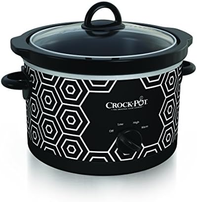 Crock-Pot 4.5 Quart Portable Slow Cooker – Black & White | O26B