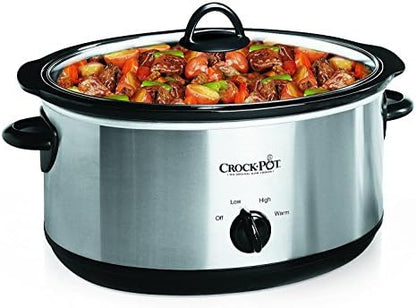 Crock-Pot 7 Quart Oval Manual Slow Cooker – Stainless Steel | PR6T