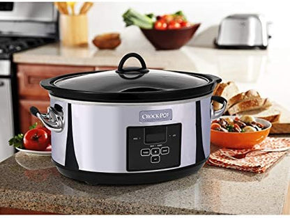 Crock-Pot 7 Quart Programmable Slow Cooker – Polished Platinum | Q8D7